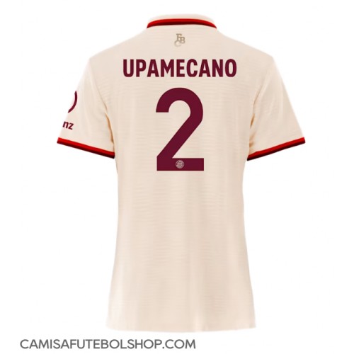 Camisa de time de futebol Bayern Munich Dayot Upamecano #2 Replicas 3º Equipamento Feminina 2024-25 Manga Curta